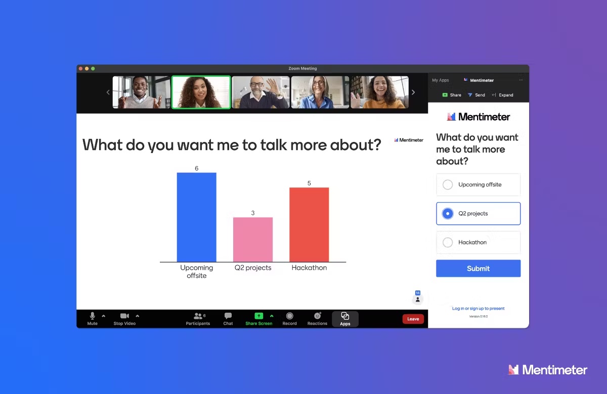 Mentimeter - Interactive audience engagement and real-time feedback