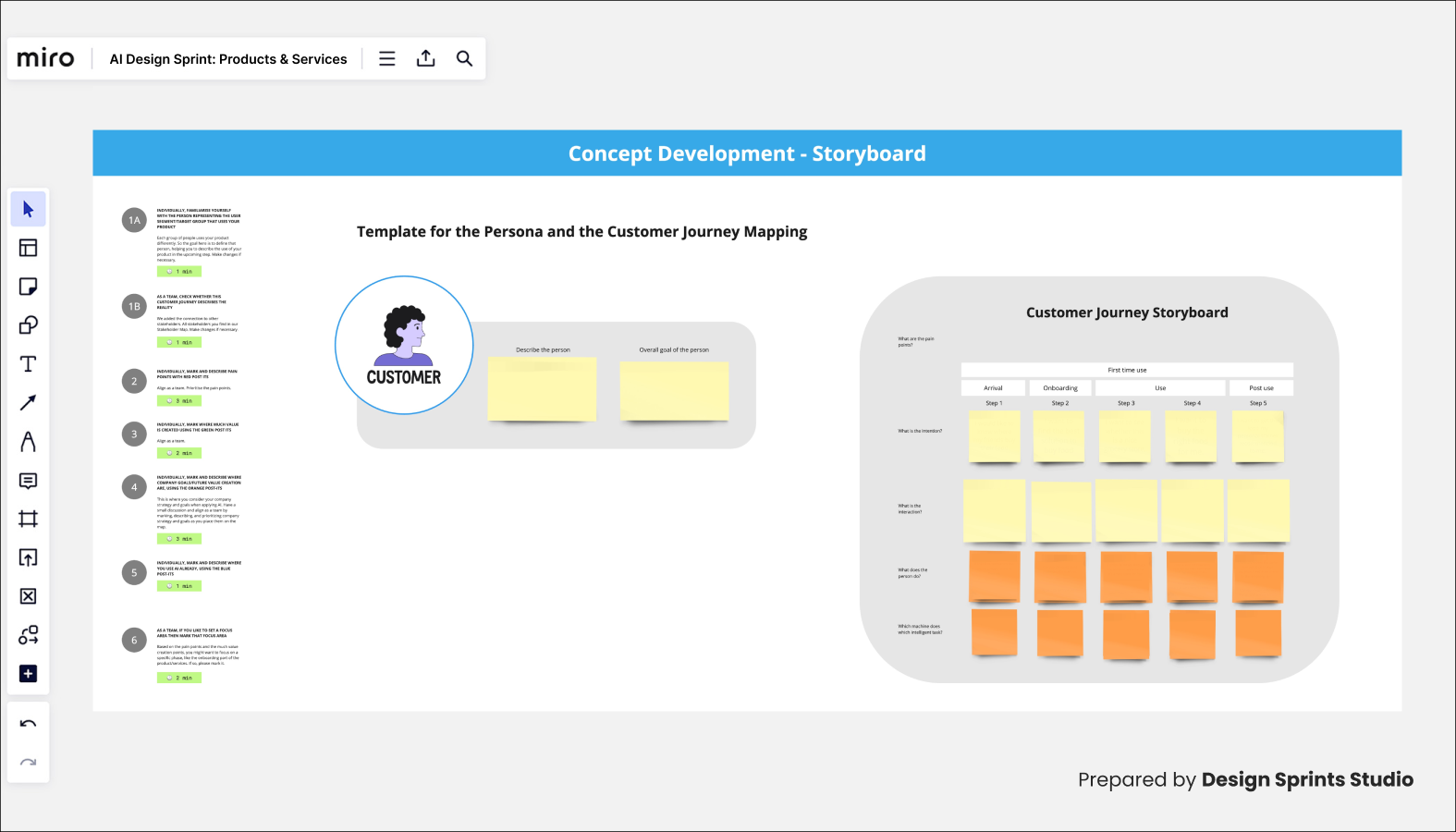AI Design Sprint - Concept Development Customer Journey and Storyboarding Template AI Design Sprint - Concept Development Customer Journey and Storyboarding Template